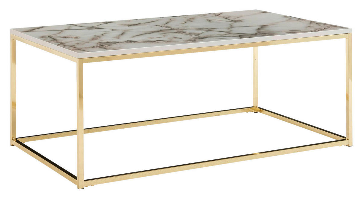 COUCHTISCH in Holzwerkstoff 100/60/40 cm  - Goldfarben/Weiß, MODERN, Holzwerkstoff/Metall (100/60/40cm) - MID.YOU