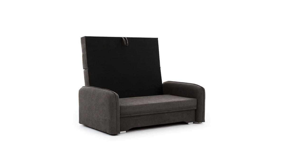 SCHLAFSOFA in Chenille Dunkelgrau  - Dunkelgrau/Silberfarben, Design, Kunststoff/Textil (155/105/75cm) - MID.YOU