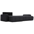 ECKSOFA in Cord Graphitfarben  - Schwarz/Graphitfarben, MODERN, Kunststoff/Textil (150/245cm) - Carryhome