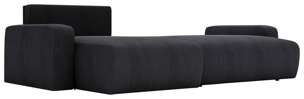 ECKSOFA in Cord Graphitfarben  - Schwarz/Graphitfarben, MODERN, Kunststoff/Textil (150/245cm) - Carryhome