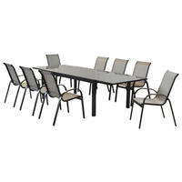 GARTENSET 9-teilig  - Graphitfarben/Braun, MODERN, Textil/Metall - Gardenson