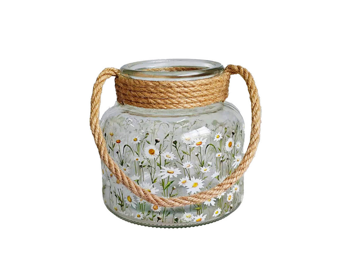 WINDLICHT - Klar/Hellbraun, LIFESTYLE, Glas/Naturmaterialien (12/12cm)