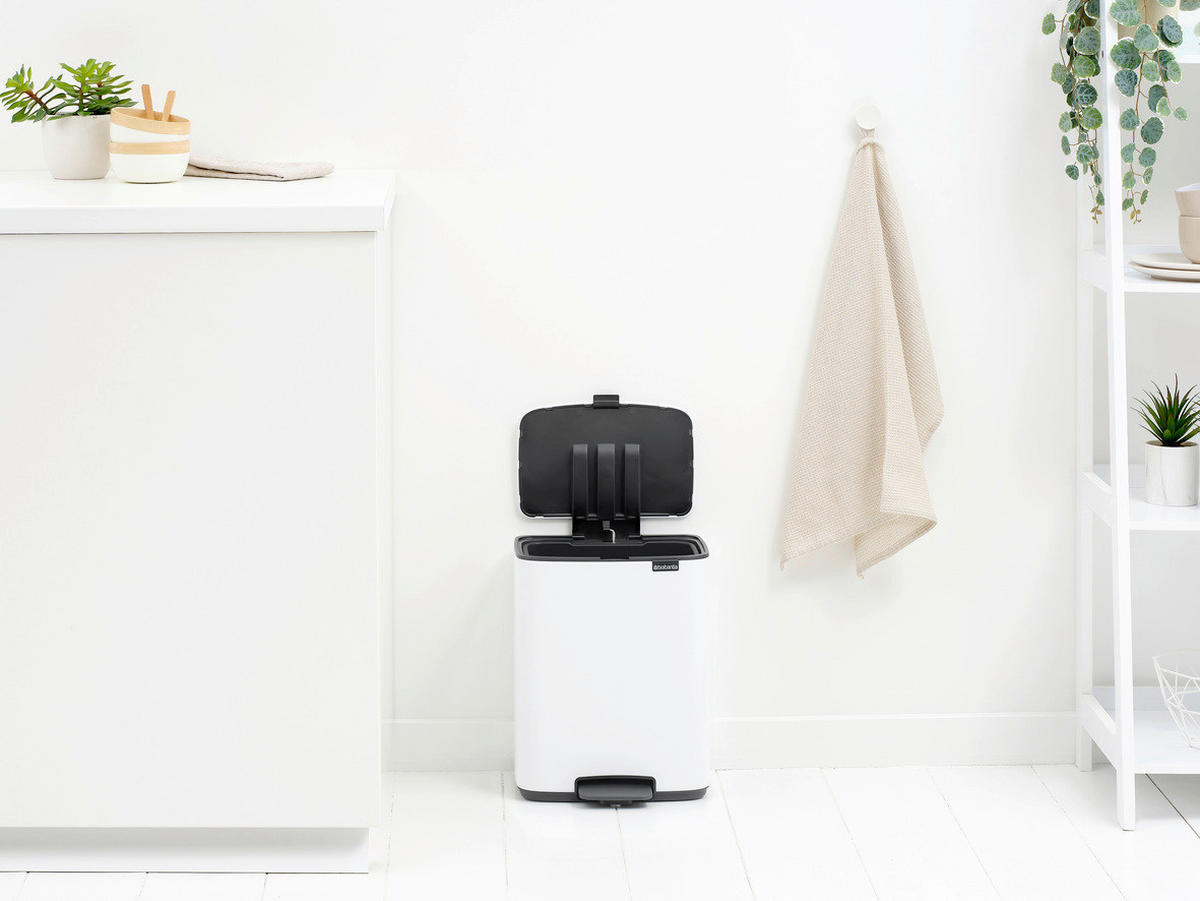 KOŠ S NOŽNOM PAPUČICOM  12 l  Bo  - bijela/antracit, Design, metal/plastika (29/36,5/25,5cm) - Brabantia