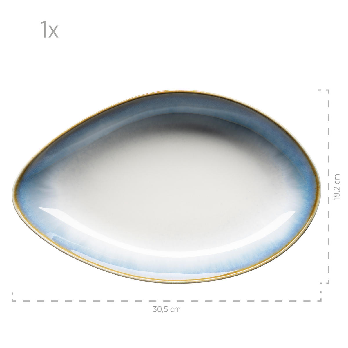 SCHÜSSELSET La Sinfonia 2-teilig  - Weiß/Hellblau, Basics, Keramik (35/9,7/24cm) - Mäser
