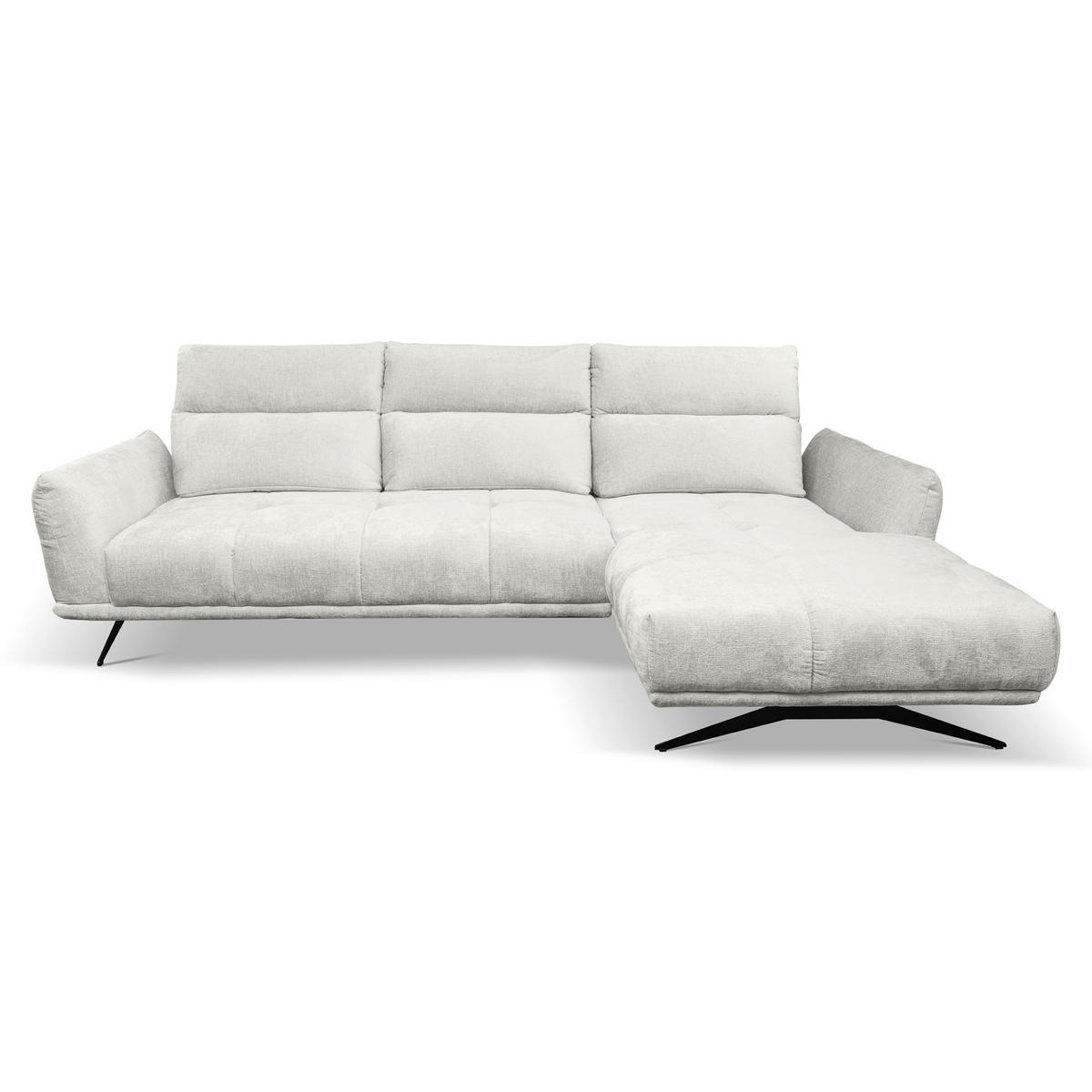 HÖRNSOFFA i chenille cremefärgad  - svart/cremefärgad, Design, metall/textil (298/195cm) - Stylife