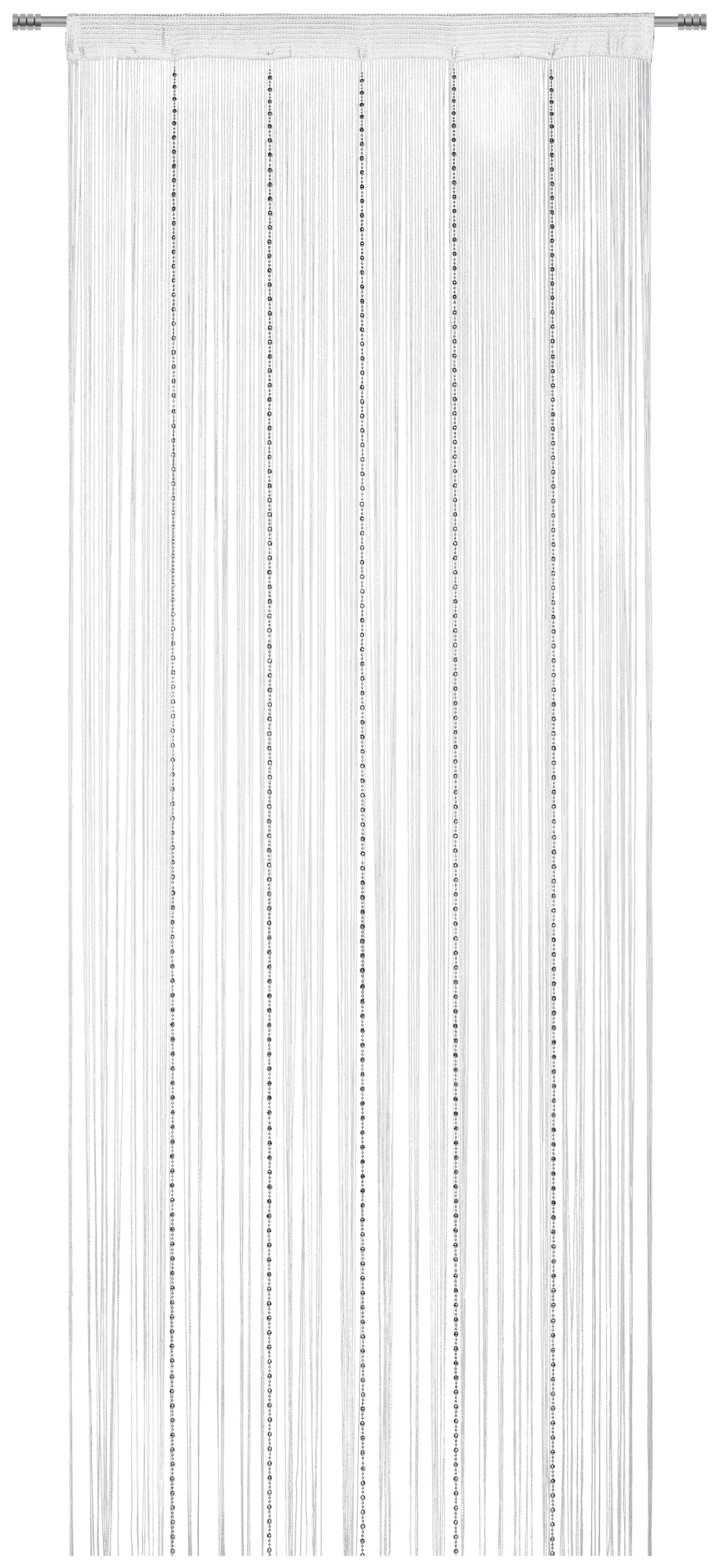 Boxxx PROVÁZKOVÝ ZÁVĚS, barvy stříbra, bílá, 90/245 cm - barvy stříbra,bílá