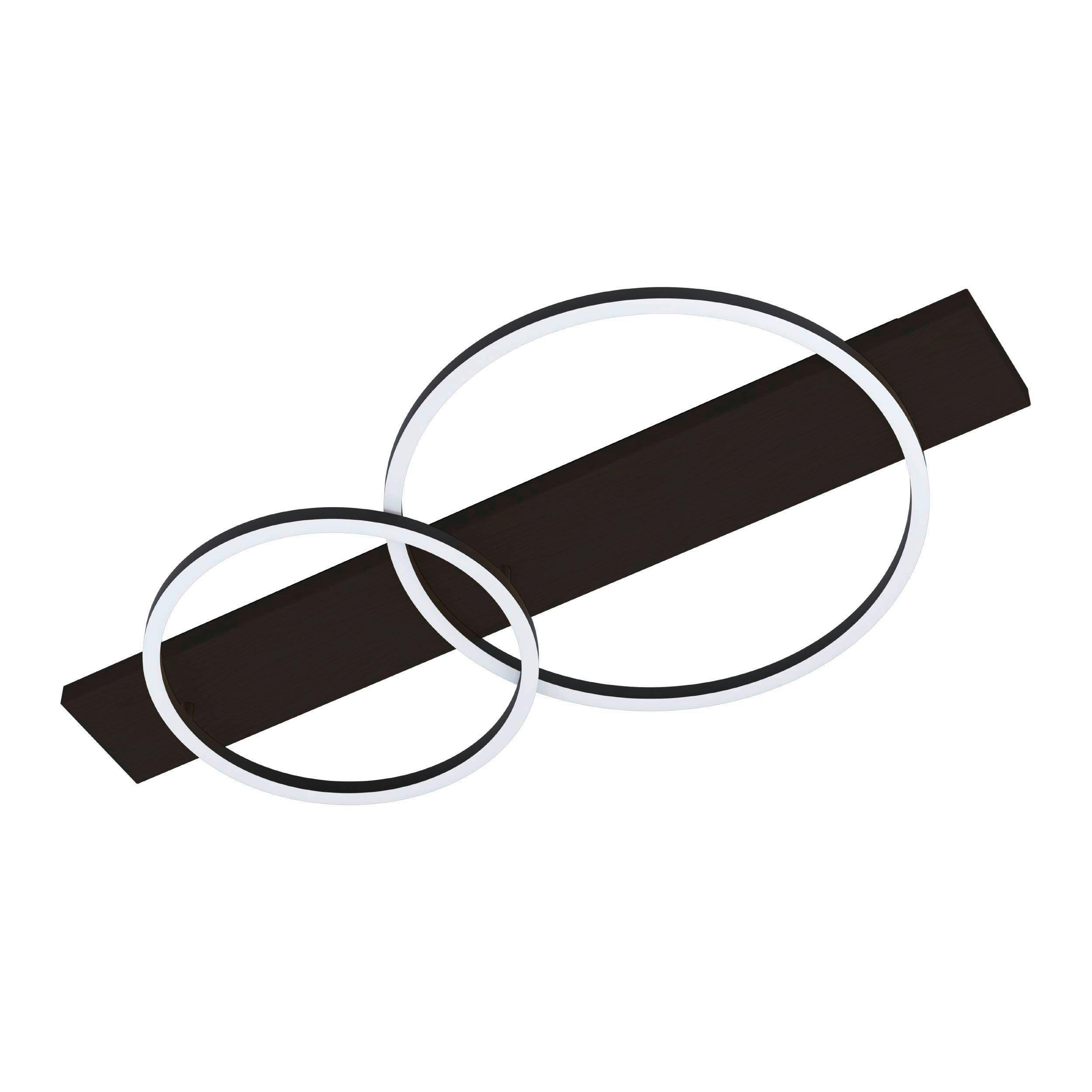 LED-TAKLAMPA Boyal 12 W 78/40/9 cm  - vit/svart, Design, metall/trä (78/40/9cm) - Eglo