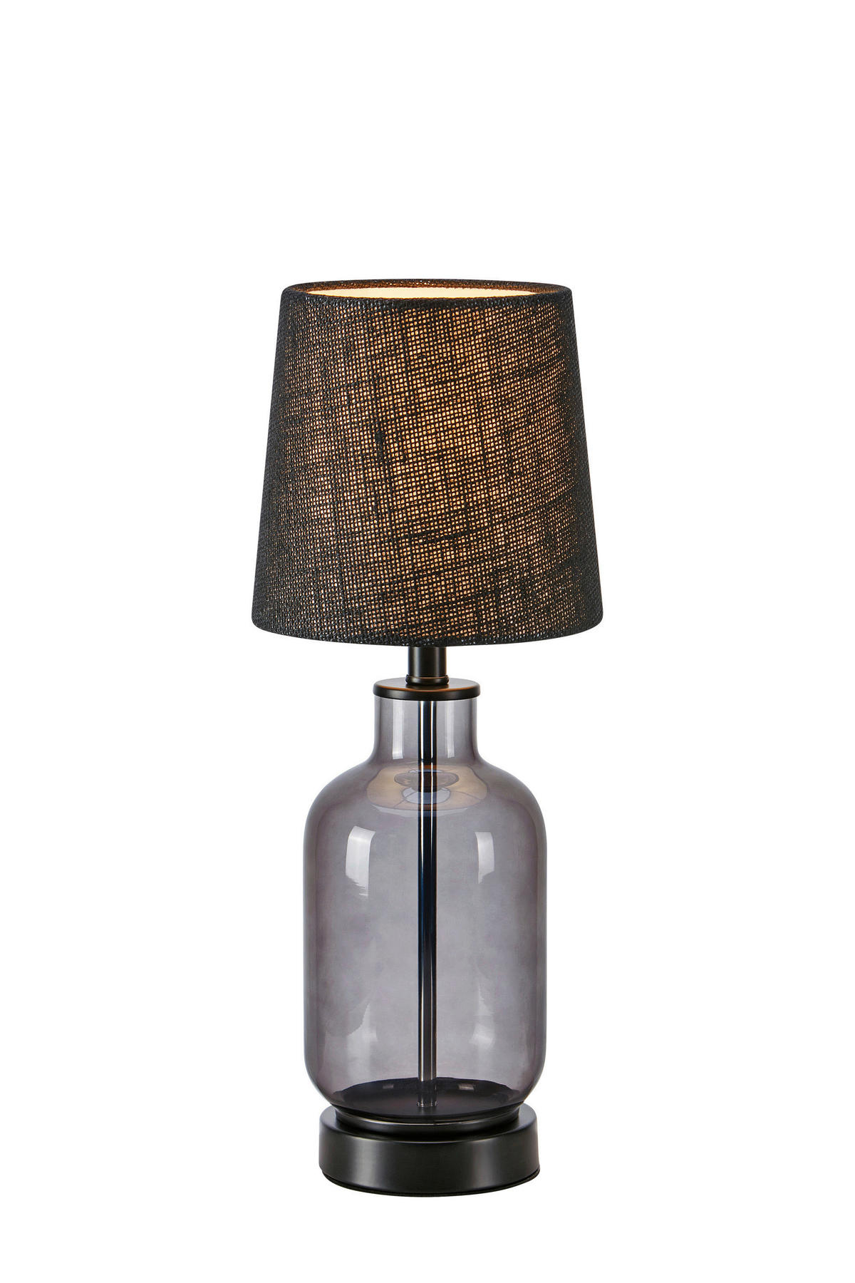 TISCHLEUCHTE 17/43 cm   - Schwarz, Basics, Glas/Naturmaterialien (17/43cm) - Markslöjd