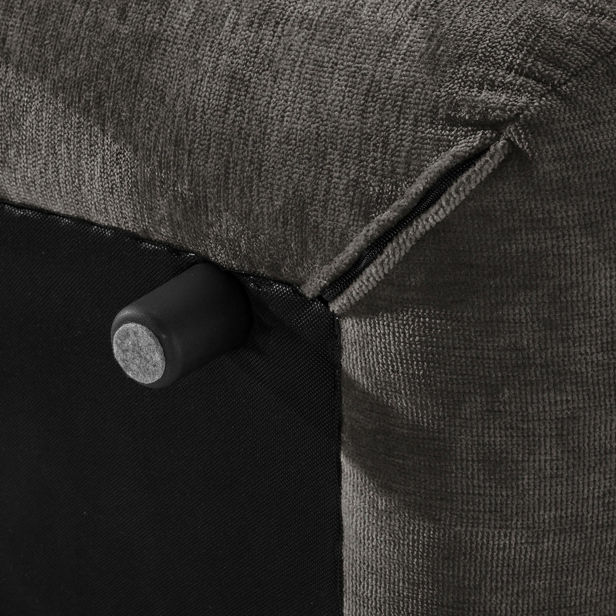 HOCKER in Textil Anthrazit  - Anthrazit/Schwarz, Modern, Kunststoff/Textil (102/46/65cm) - Trendmanufaktur