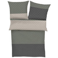 BETTWÄSCHE S. OLIVER SATIN Satin 140/200 cm  - Anthrazit/Olivgrün, KONVENTIONELL, Textil (140/200cm) - S. Oliver
