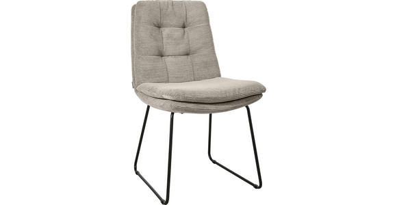 STUHL - Sandfarben/Schwarz, Design, Textil/Metall (50/90/68cm) - Johann Jakob
