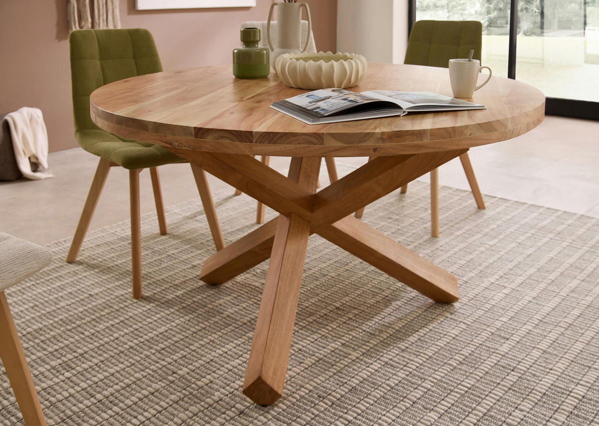 ESSTISCH in Holz 130/130/76 cm  - Akaziefarben, MODERN, Holz (130/130/76cm) - Livetastic