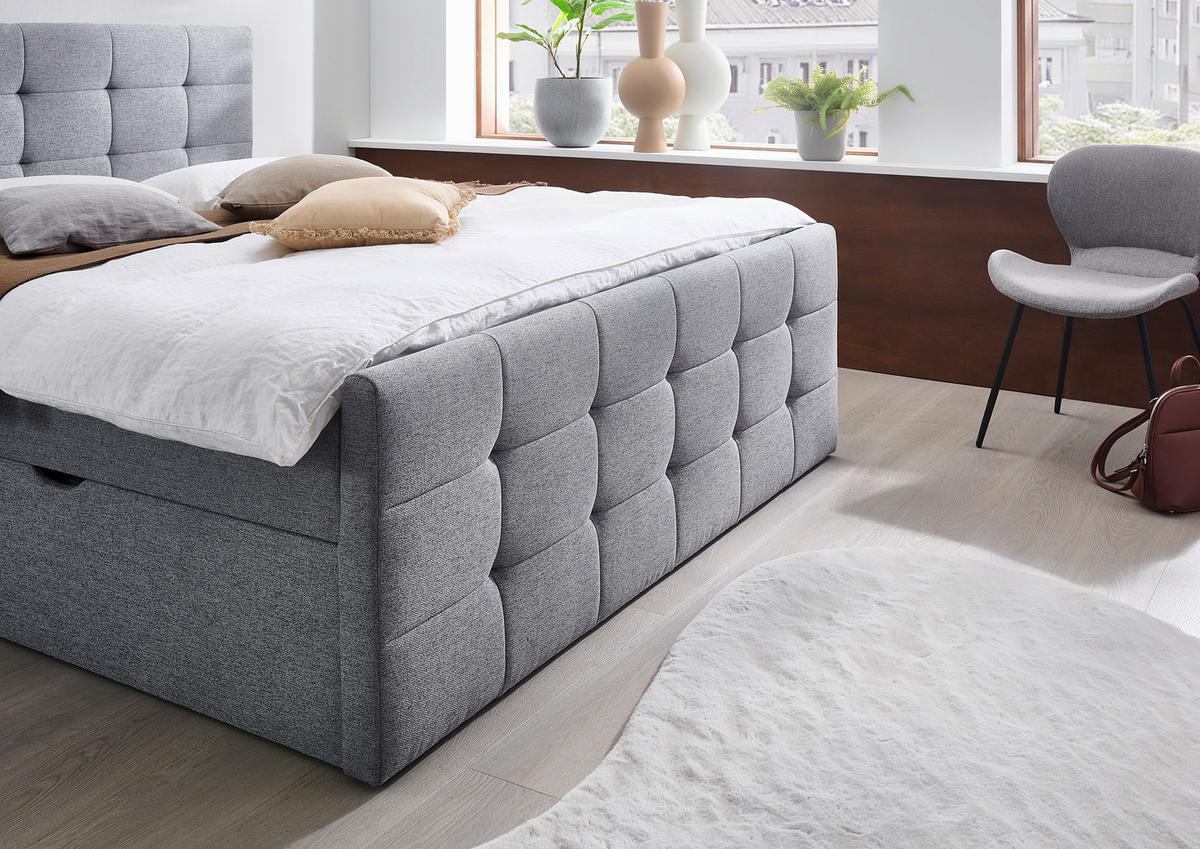BOXBETT 180/200 cm  in Grau  - Grau, Basics, Textil (180/200cm) - Boxxx