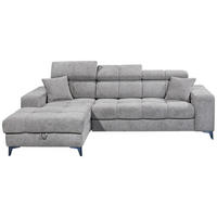 ECKSOFA 172/268 cm  in Chenille Taupe Bettkasten, Rücken echt, Kopfteilverstellung  172/268 cm  - Taupe/Schwarz, KONVENTIONELL, Kunststoff/Textil (172/268cm) - MID.YOU