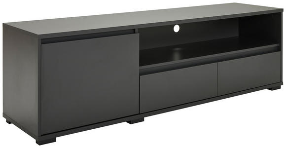 LOWBOARD in 180/55/48 cm - Anthrazit/Schwarz, Design, Holzwerkstoff/Kunststoff (180/55/48cm) - Carryhome
