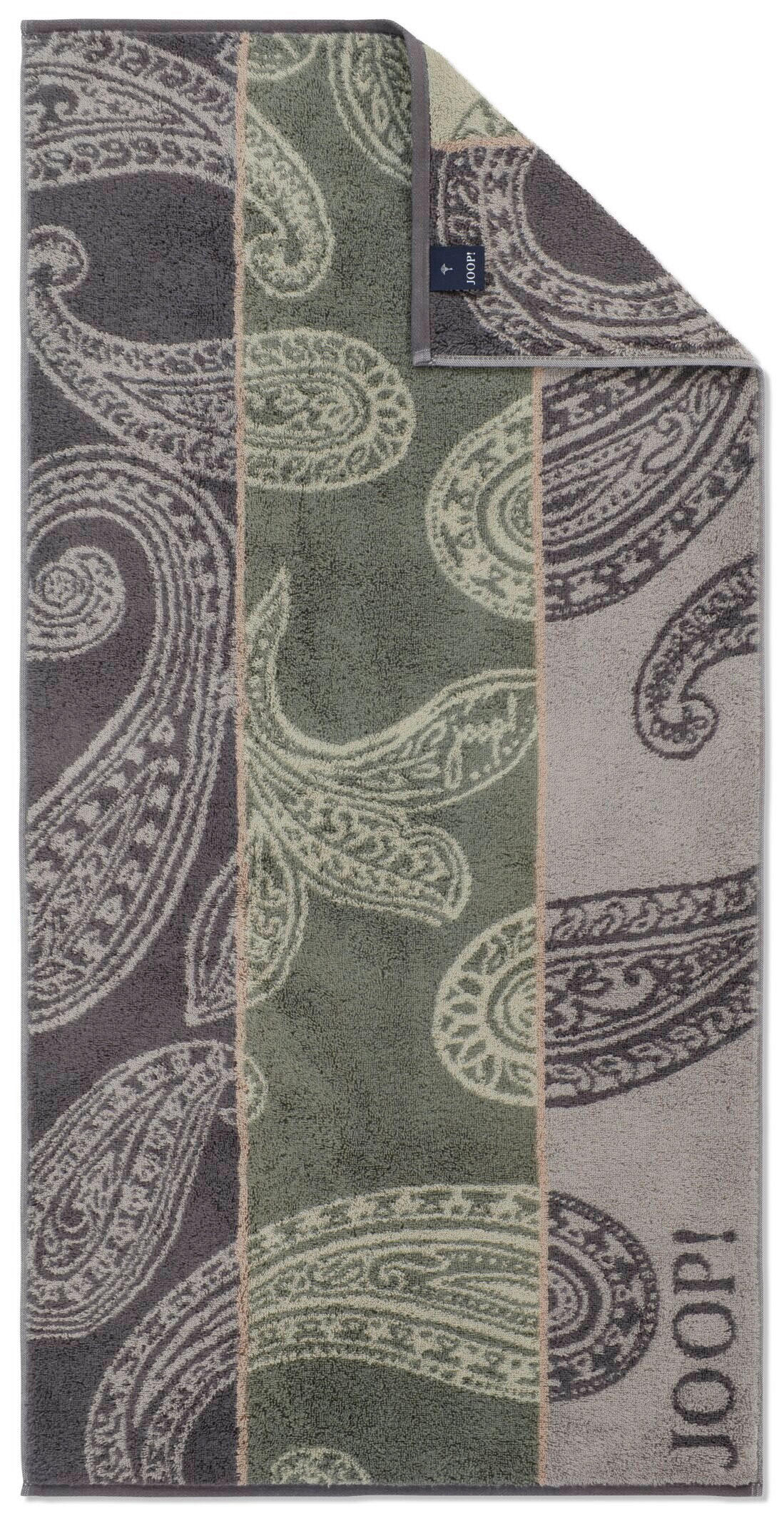 HANDTUCH Contour Paisley Olivgrün, Dunkelgrau, Hellgrau  - Dunkelgrau/Hellgrau, Design, Textil (50/100cm) - Joop!