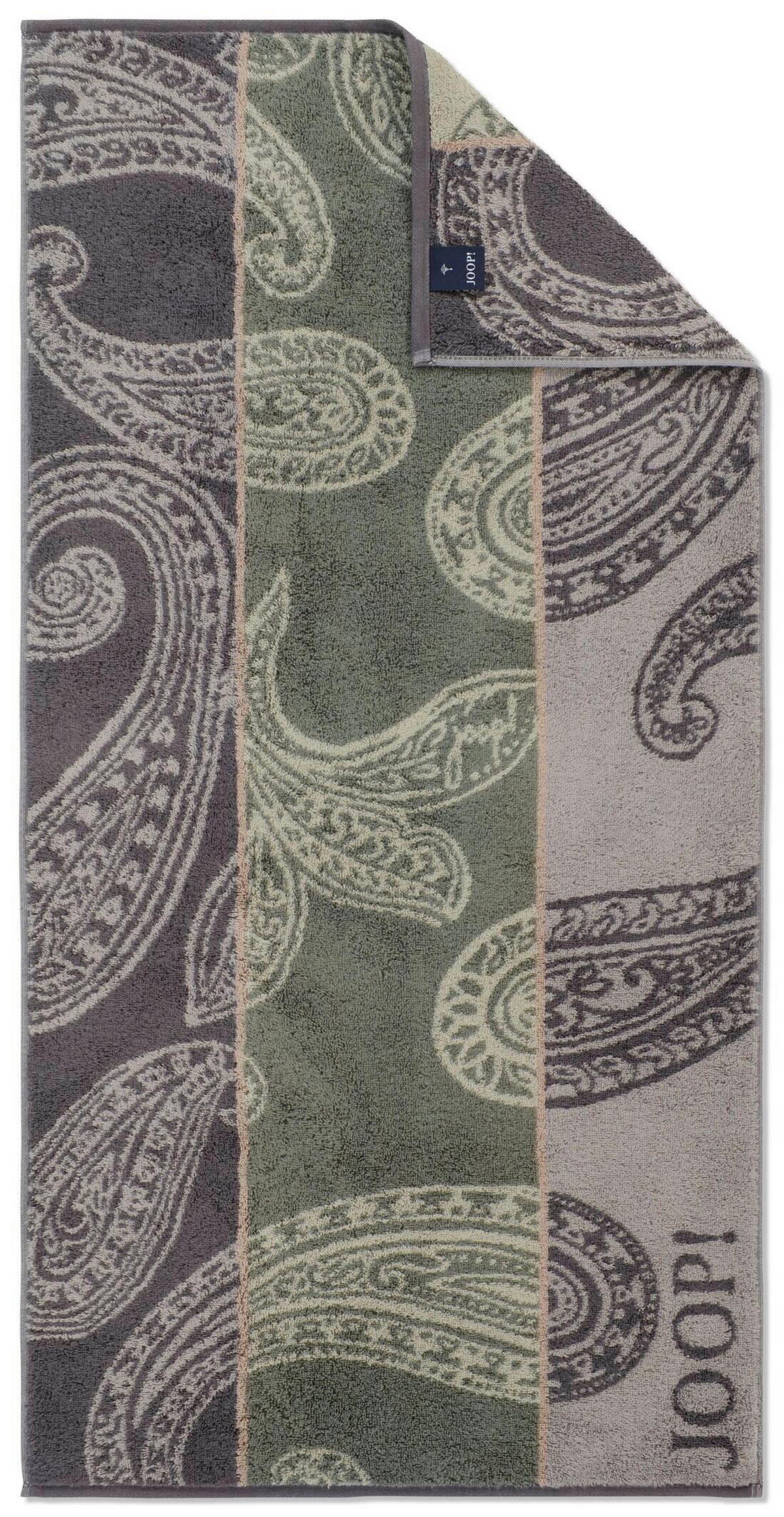 HANDTUCH Contour Paisley Hellgrau, Dunkelgrau, Olivgrün  - Dunkelgrau/Hellgrau, Design, Textil (50/100cm) - Joop!