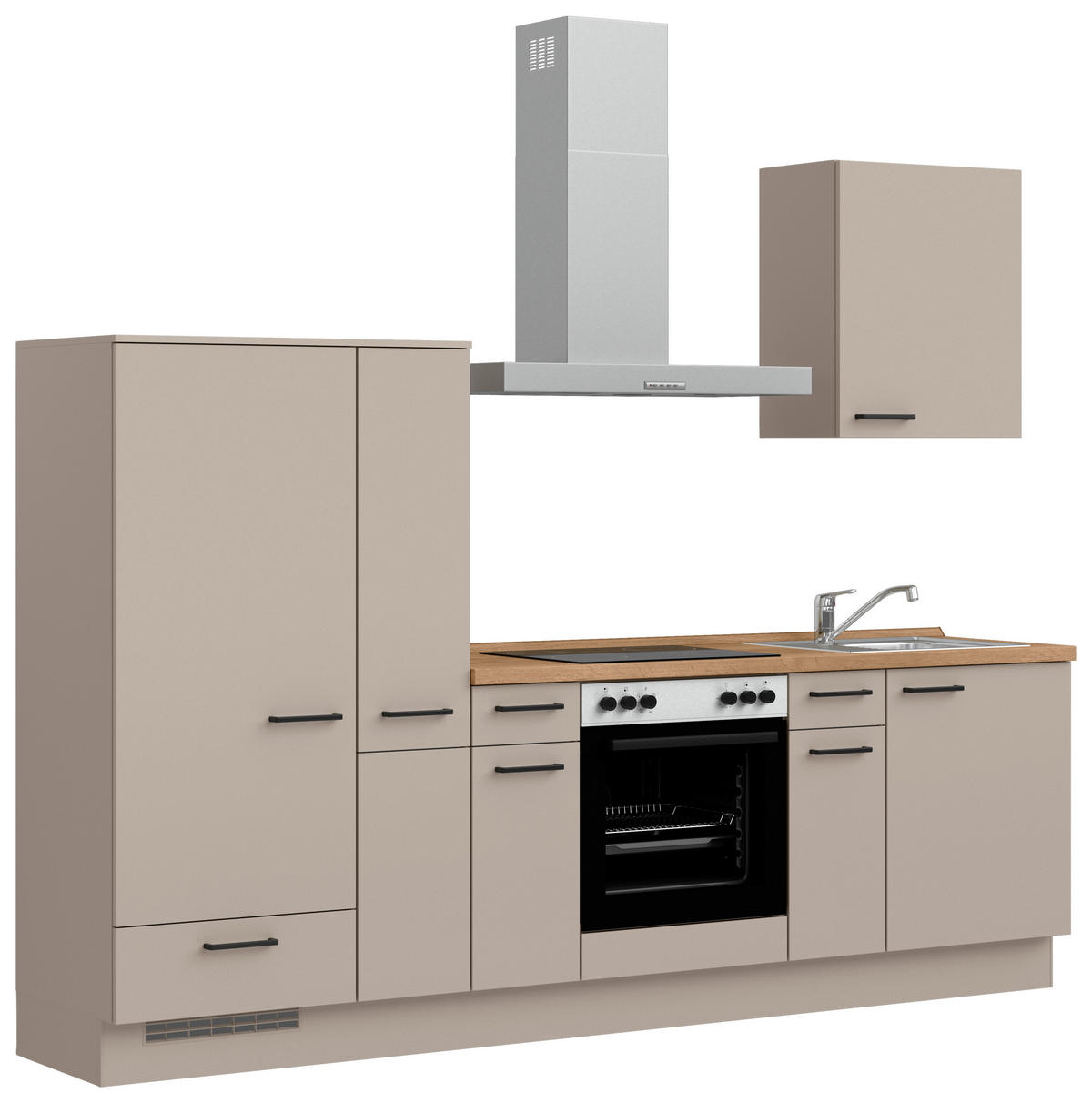 KÜCHENBLOCK Easytouch 270 cm  in Eichefarben, Sandfarben  - Sandfarben/Eichefarben, MODERN, Holzwerkstoff/Metall (270cm) - Nobilia