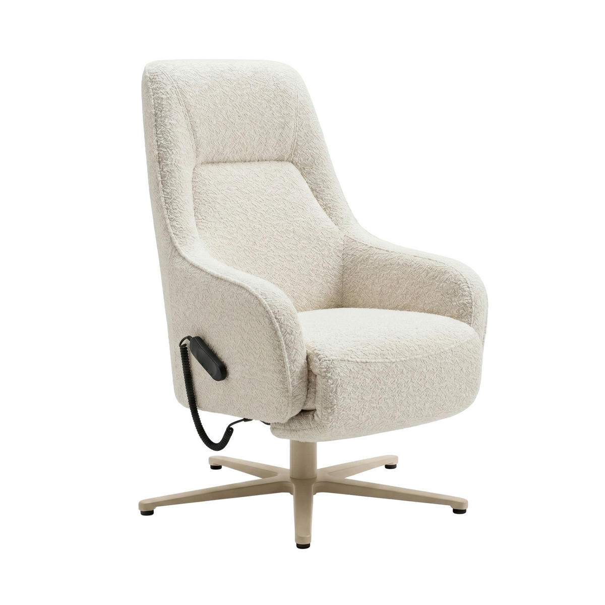 ECKSOFA Creme Chenille Rücken echt  - Beige/Creme, Design, Textil/Metall (162/278cm) - hülsta