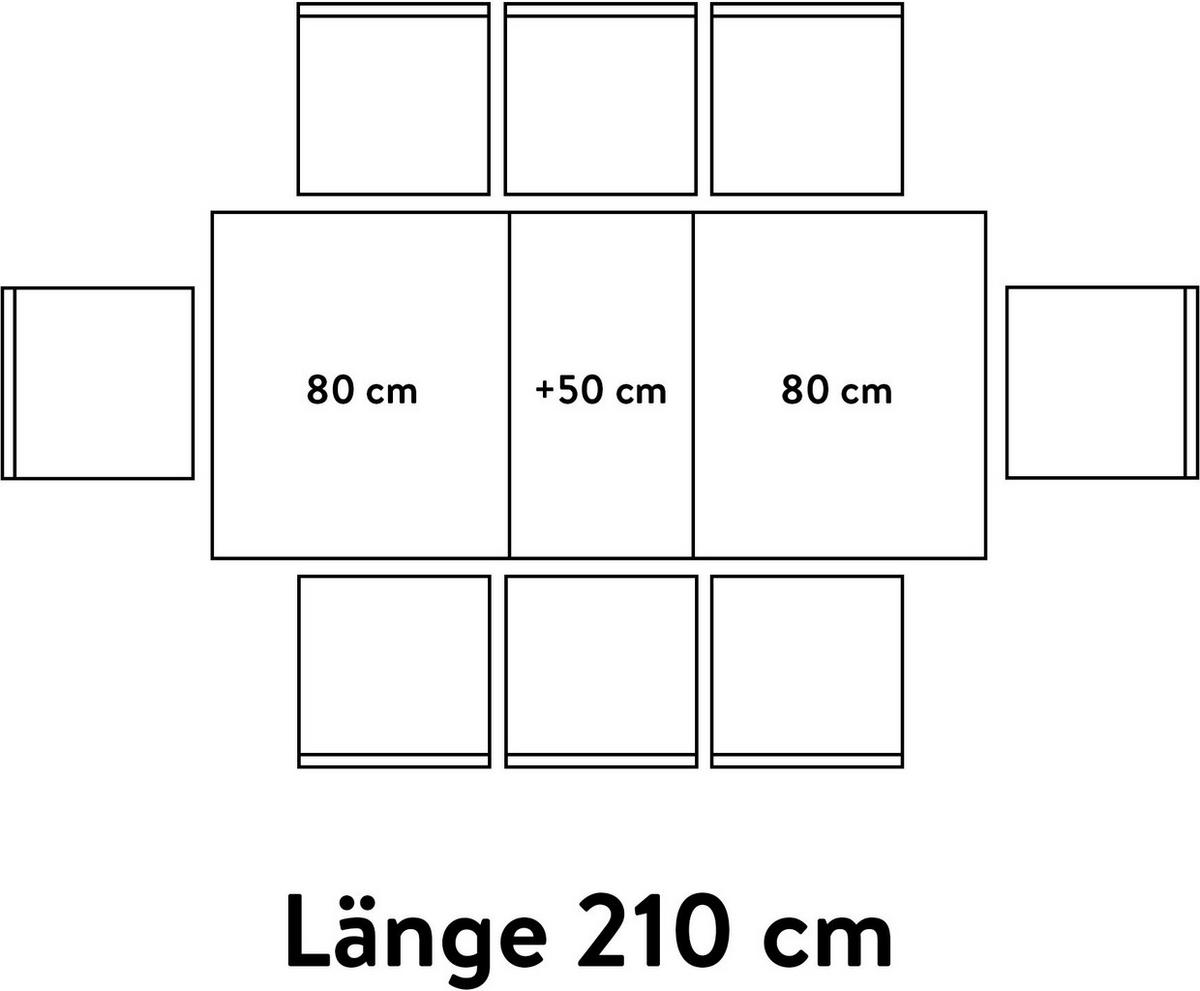 ESSTISCH Schwarz, Schieferfarben oval  ausziehbar, in verschiedenen Größen erhältlich  - Schieferfarben/Schwarz, Basics, Holz/Metall (160-210/95/76cm) - Celina Home