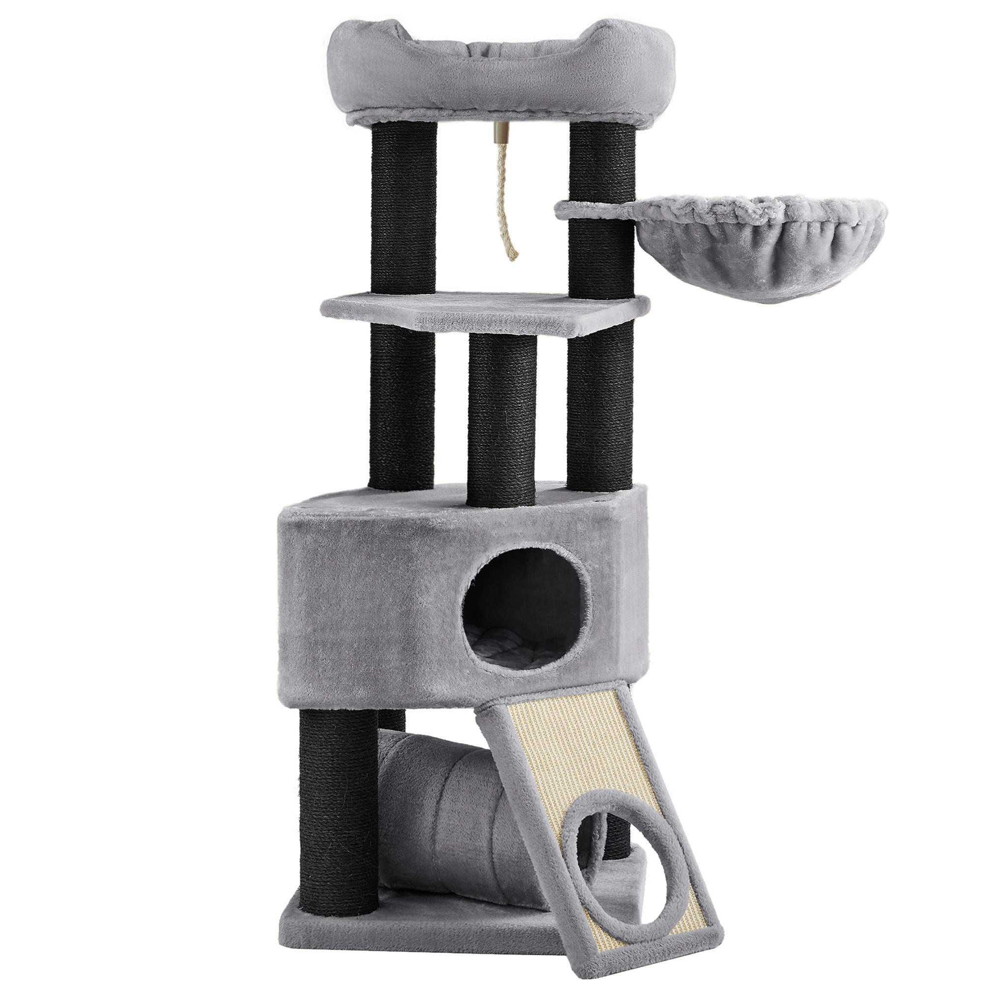 KRATZBAUM - Hellgrau/Schwarz, Trend, Holzwerkstoff/Textil (75/141/66cm) - Boxxx