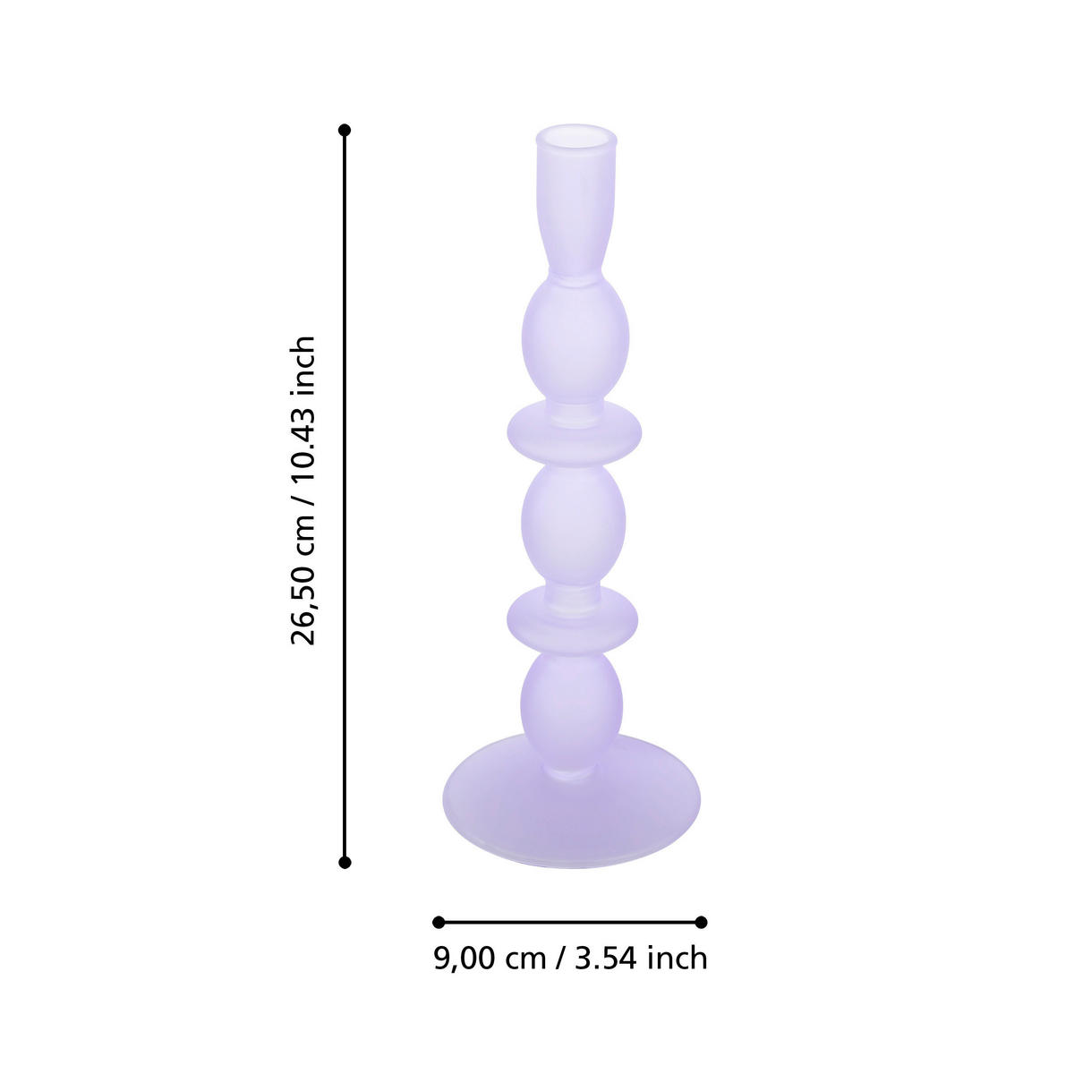 STABKERZENHALTER - Lila, LIFESTYLE, Glas (9/26.5cm)