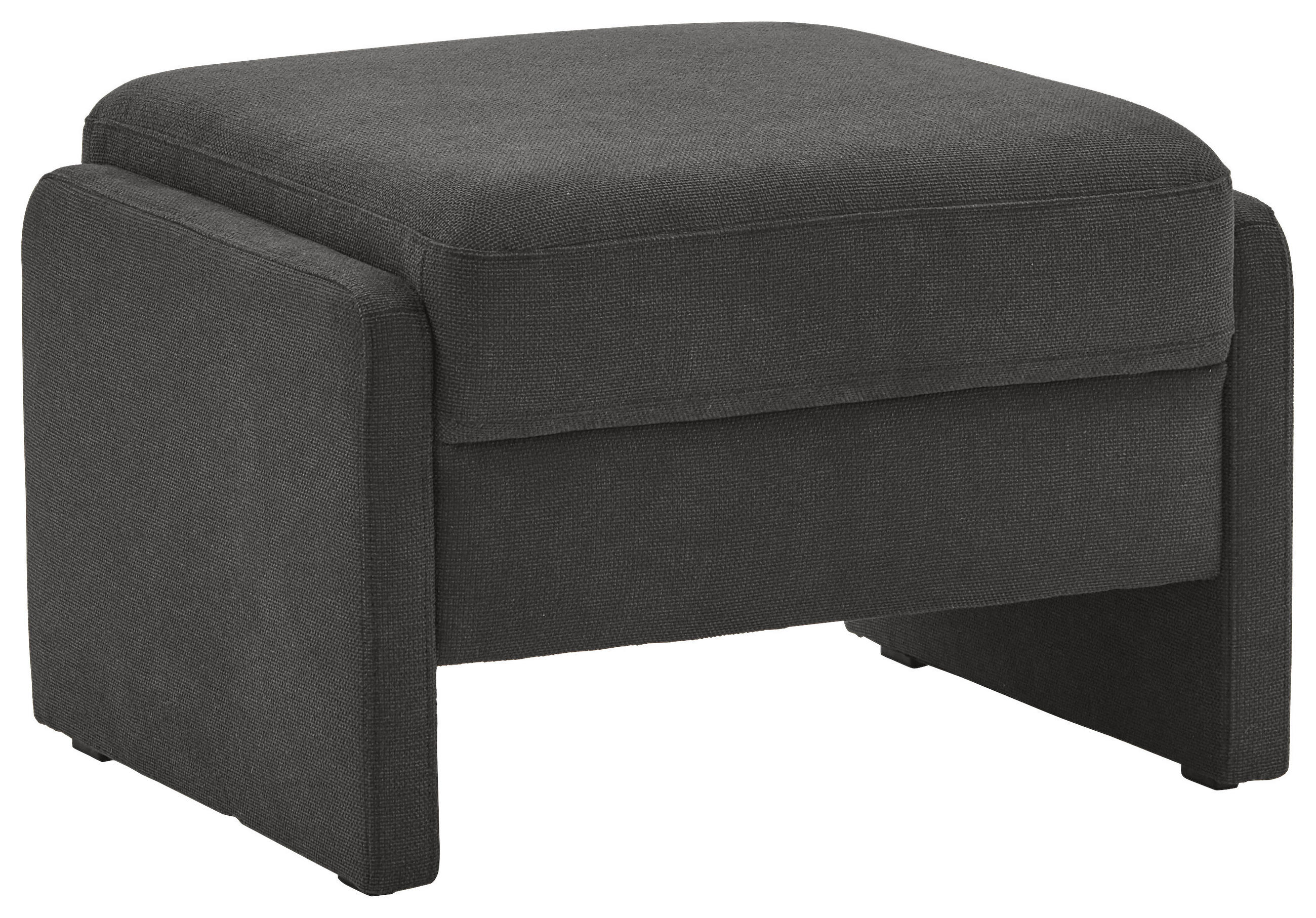 HOCKER in Textil, Holzwerkstoff Anthrazit  - Anthrazit/Schwarz, Modern, Holzwerkstoff/Kunststoff (70/47/60cm) - Pure Home Comfort