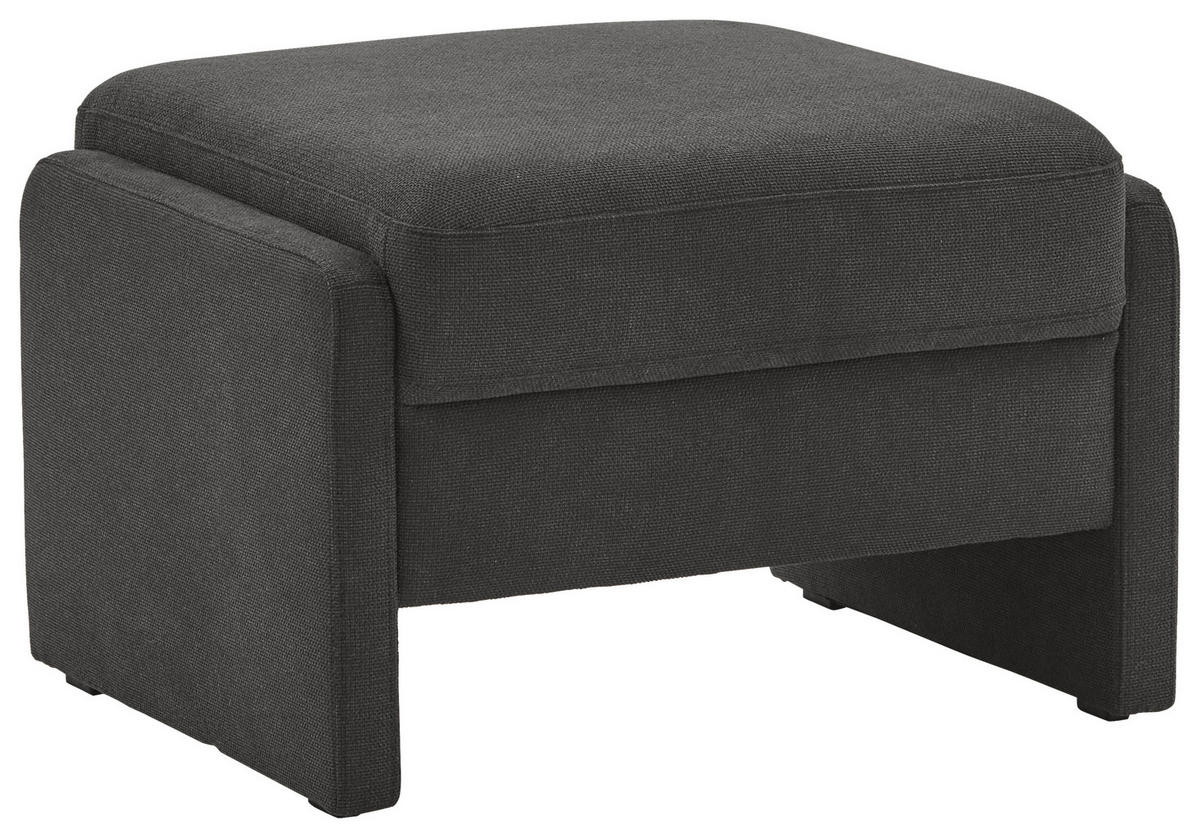 HOCKER in Textil, Holzwerkstoff Anthrazit  - Anthrazit/Schwarz, Modern, Holzwerkstoff/Kunststoff (70/47/60cm) - Pure Home Comfort