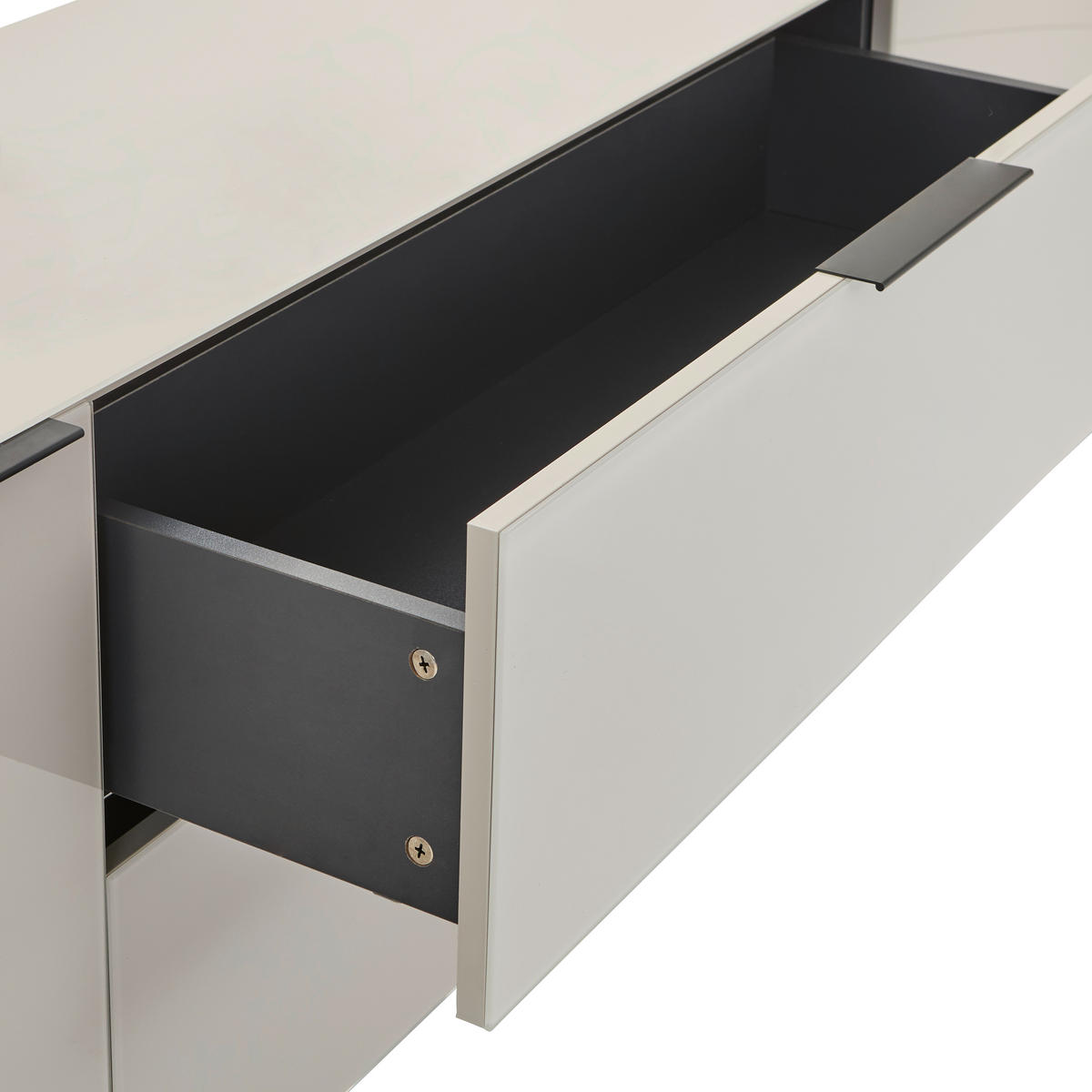 LOWBOARD  in 180/54.7/42 cm  - Kaschmir/Schwarz, Design, Glas/Holzwerkstoff (180/54.7/42cm) - Novel