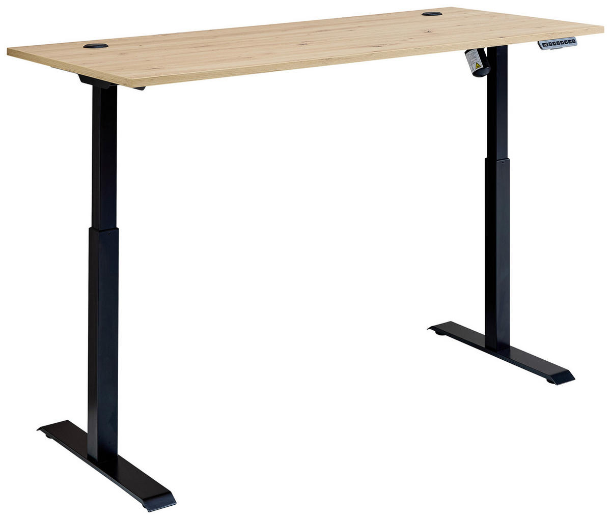 SCHREIBTISCH 160/77/72 cm  in Schwarz, Eiche Artisan  - Schwarz/Eiche Artisan, MODERN, Holzwerkstoff/Metall (160/77/72cm) - MID.YOU