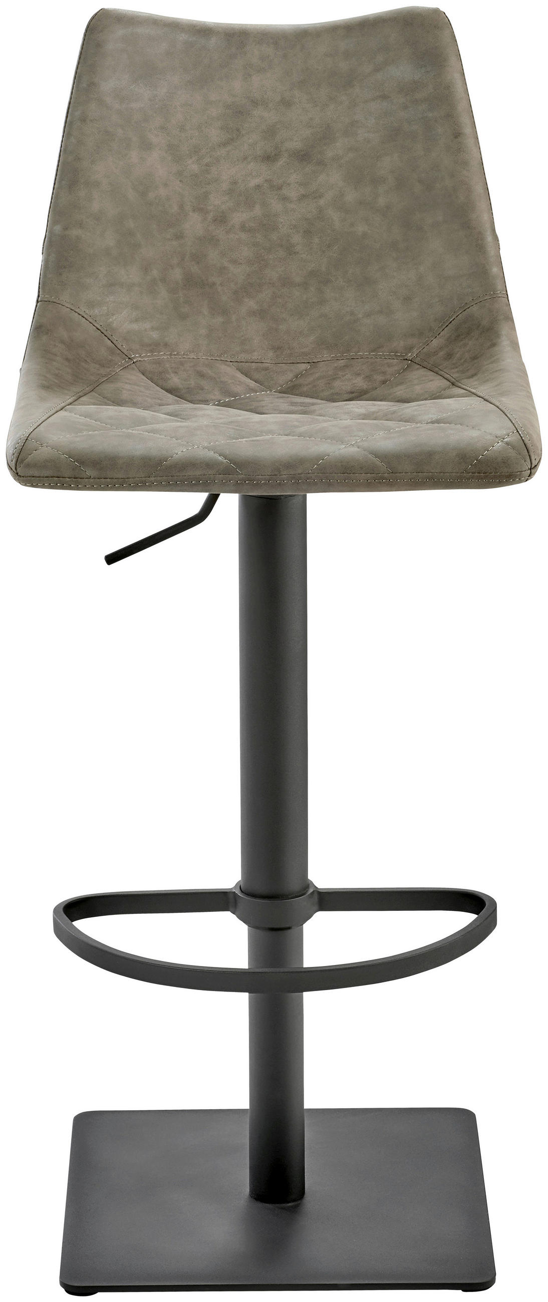 BARHOCKER Lederlook Schlammfarben Stahl Sitzfläche 360° drehbar  - Schlammfarben/Schwarz, Design, Textil/Metall (43/85 - 110/46cm) - Novel