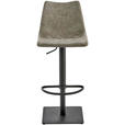 BARHOCKER Lederlook Schlammfarben Stahl Sitzfläche 360° drehbar  - Schlammfarben/Schwarz, Design, Textil/Metall (43/85 - 110/46cm) - Novel