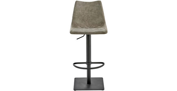 BARHOCKER Lederlook Schlammfarben Stahl Sitzfläche 360° drehbar - Schlammfarben/Schwarz, Design, Textil/Metall (43/85 - 110/46cm) - Novel