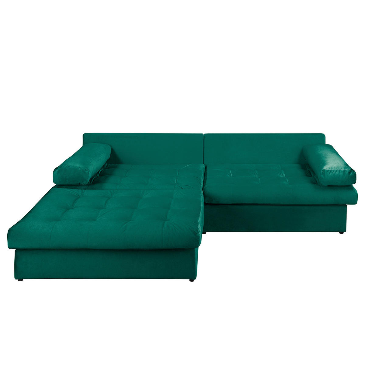 ECKSOFA Velours Grün  - Schwarz/Grün, Design, Kunststoff/Textil (243/284cm) - P & B