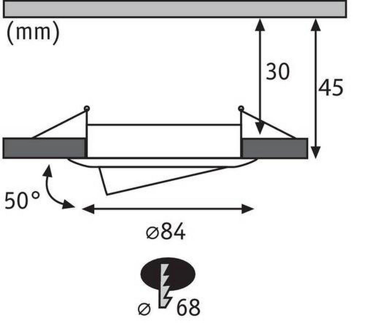 DECKENLEUCHTE 8,4 cm  - Alufarben/Weiß, Basics, Metall (8,4cm) - Paulmann