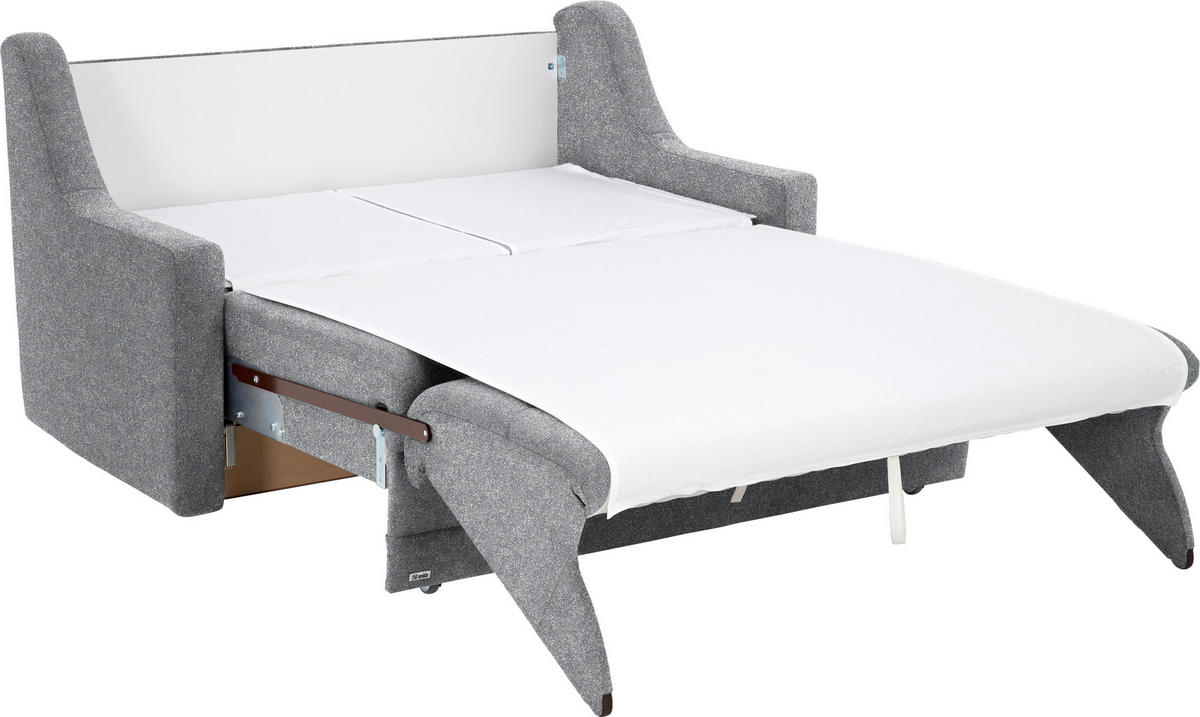 SCHLAFSOFA  in Mikrovelours Grau  - Schwarz/Grau, KONVENTIONELL, Kunststoff/Textil (152/88/91cm) - Sedda
