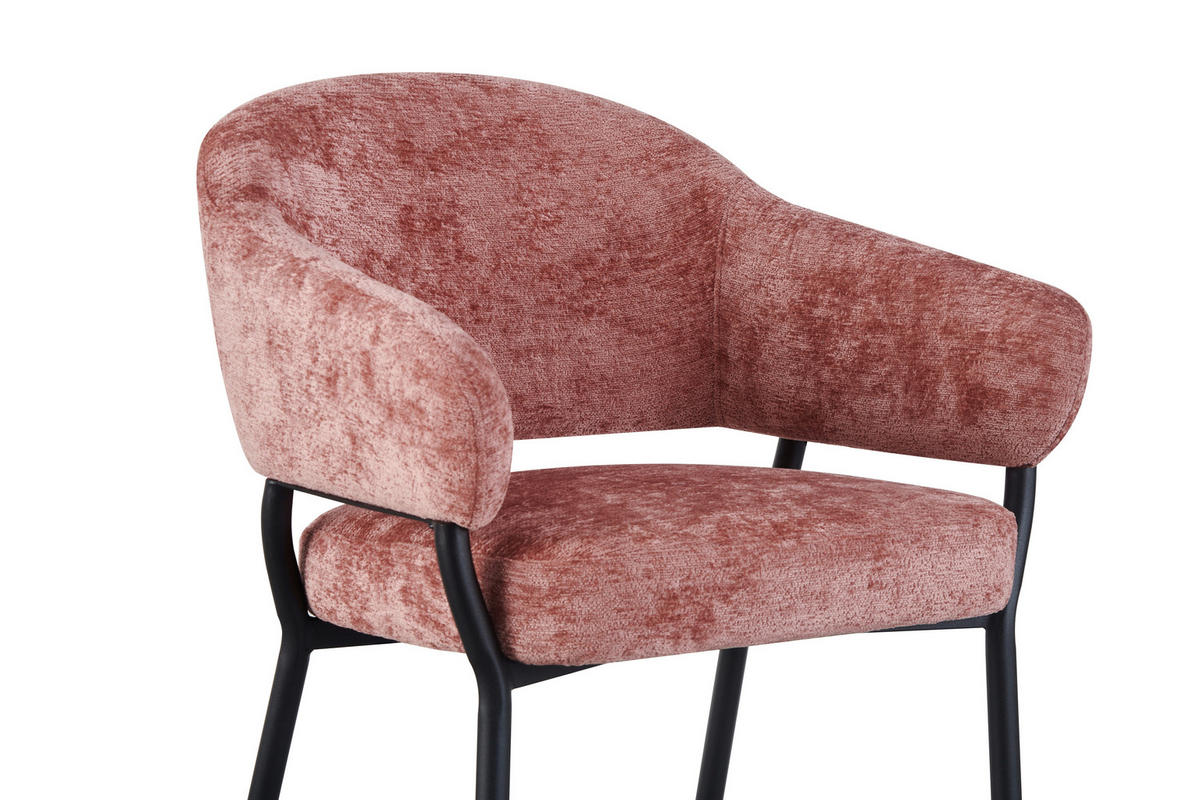 ARMLEHNSTUHL  in Eisen Mikrofaser  - Pink/Schwarz, KONVENTIONELL, Holz/Textil (60/80/62cm) - MID.YOU