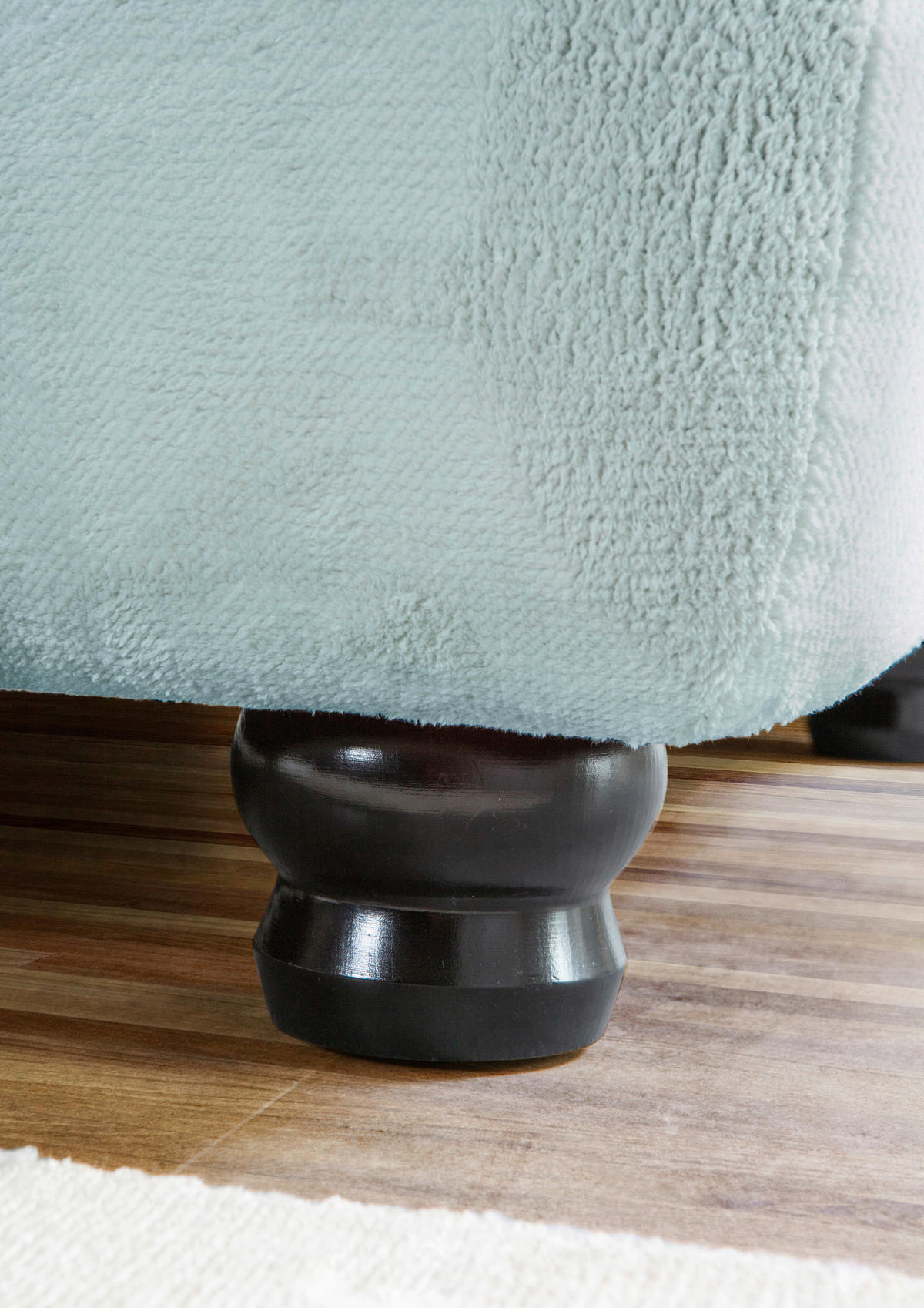 ECKSOFA  in Plüsch Mintgrün  288/190 cm  - Dunkelbraun/Mintgrün, KONVENTIONELL, Holz/Textil (288/190cm) - Carryhome