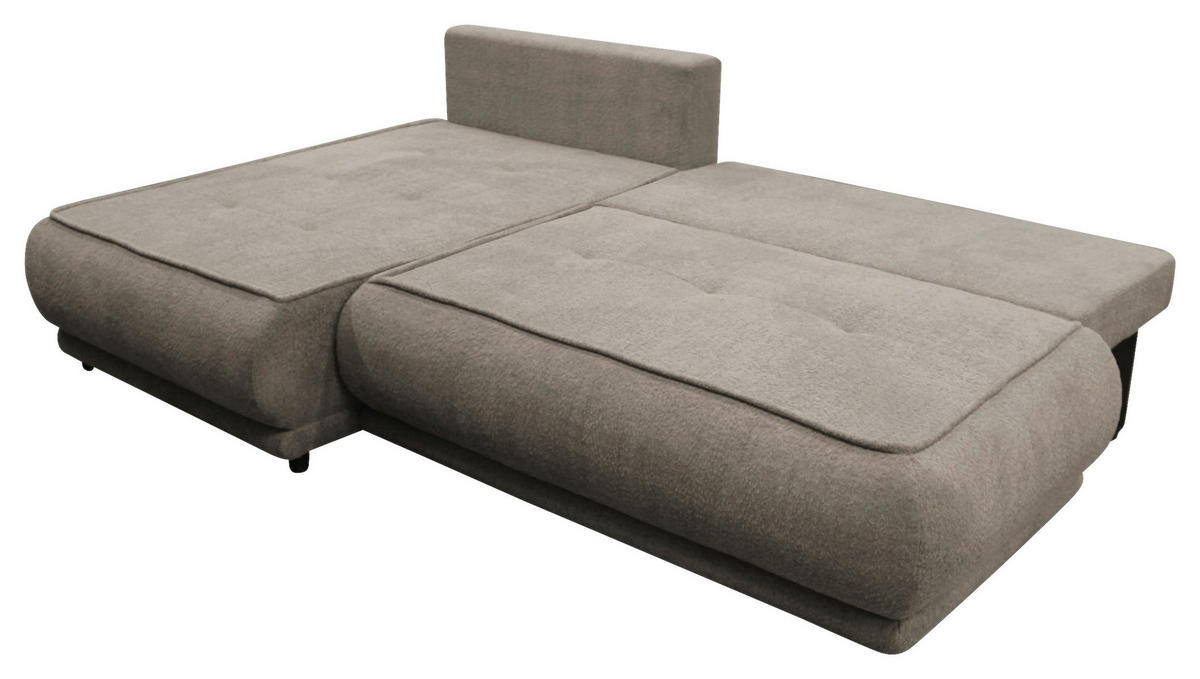 ECKSOFA PAROS Beige Bouclé  - Beige/Schwarz, Design, Kunststoff/Textil (179/277cm) - MID.YOU