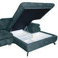WOHNLANDSCHAFT Blau Struktur - Blau/Schwarz, KONVENTIONELL, Textil/Metall (253/357/188cm) - Carryhome