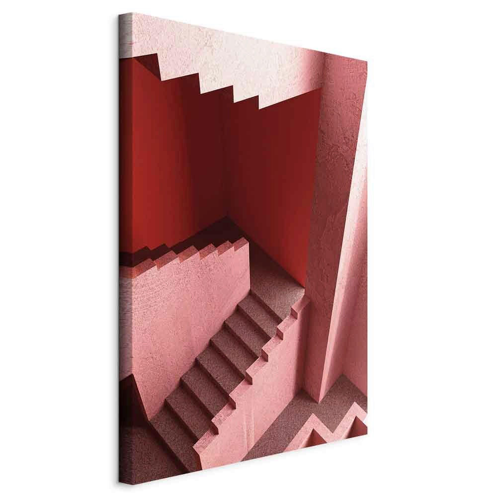 LEINWANDBILD Abstraktes, Architektur Pink, Bordeaux  - Pink/Bordeaux, Basics, Holzwerkstoff/Textil (40/60/1.2cm) - artgeist