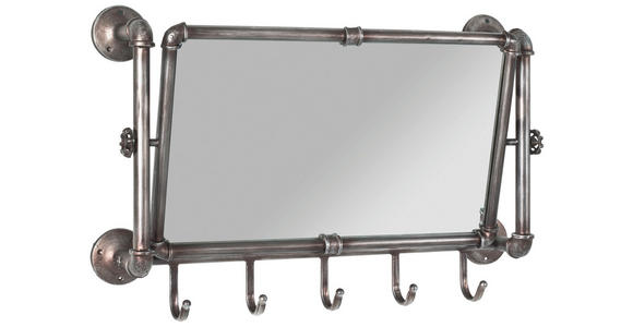 WANDGARDEROBE - Anthrazit, Design, Glas/Metall (75/45/16cm) - Carryhome