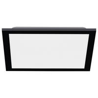 LED-DECKENLEUCHTE Flat 29,5/29,5/6 cm   - Schwarz, Basics, Kunststoff/Metall (29,5/29,5/6cm) - Just Light
