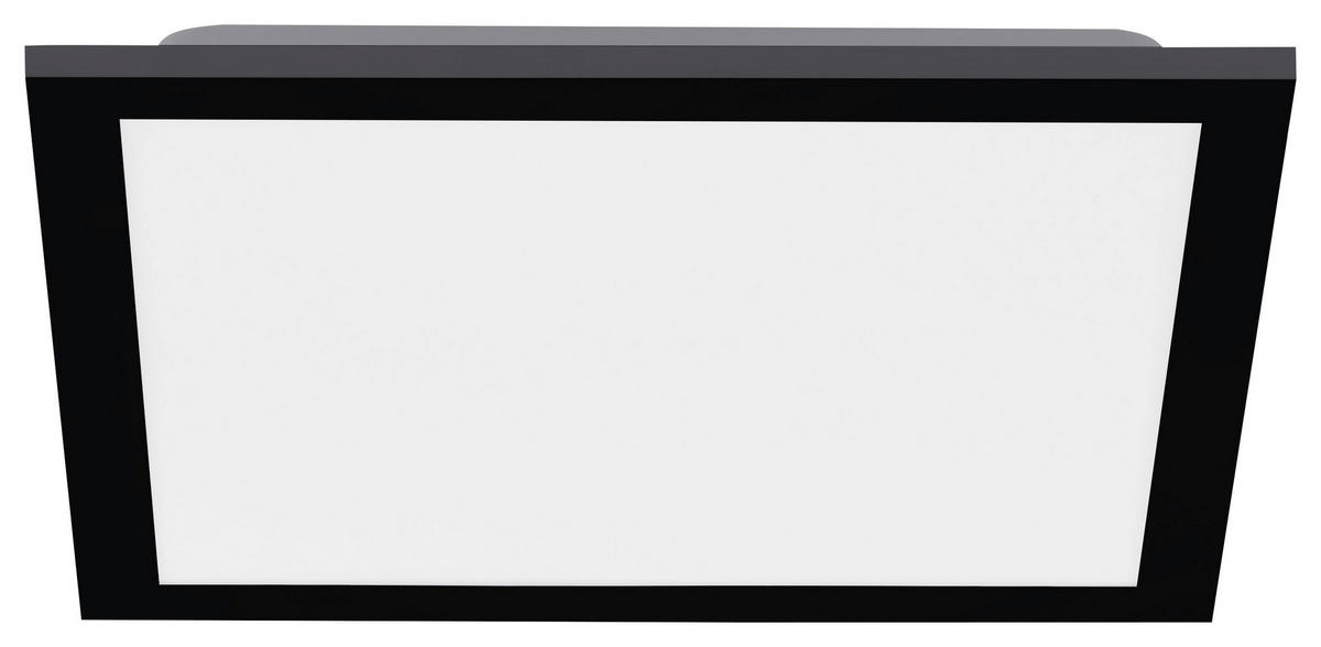 LED-DECKENLEUCHTE Flat 29,5/29,5/6 cm   - Schwarz, Basics, Kunststoff/Metall (29,5/29,5/6cm) - Just Light