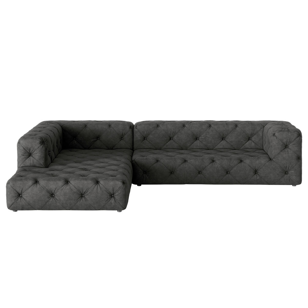 ECKSOFA Fresco in Mikrofaser Anthrazit  228/325 cm  - Anthrazit/Schwarz, Design, Kunststoff/Textil (228/325cm) - P & B