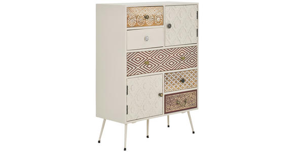 KOMMODE , 80/108/35 cm, 5 Schublade(n)  - Goldfarben/Schwarz, LIFESTYLE, Holz/Metall (80/108/35cm) - Landscape