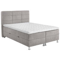 BOXBETT  in Grau  - Chromfarben/Grau, KONVENTIONELL, Textil/Metall (160/200cm) - Carryhome
