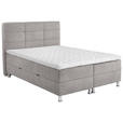 BOXBETT 140/200 cm  in Grau  - Chromfarben/Grau, KONVENTIONELL, Textil/Metall (140/200cm) - Carryhome