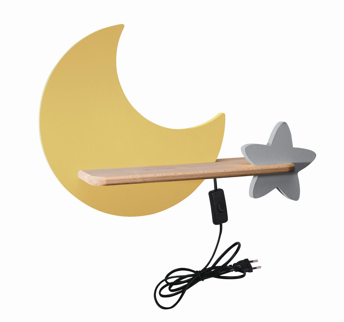 VÄGGLAMPA FÖR BARN Moon 39.5/12/27.5 cm   - guldfärgad, Basics, metall/trämaterial (39.5/12/27.5cm)