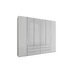 FALTTÜRENSCHRANK 250/216/58 cm 4-türig Weiß  - Chromfarben/Weiß, KONVENTIONELL, Glas/Holzwerkstoff (250/216/58cm) - Dieter Knoll